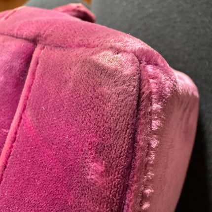 Loewe Amazona 19 Mini Handbag in Purple Velvet with Crystal Logo