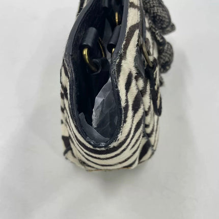 Prada Zebra Print Ponyhair Calfskin Leather Handbag