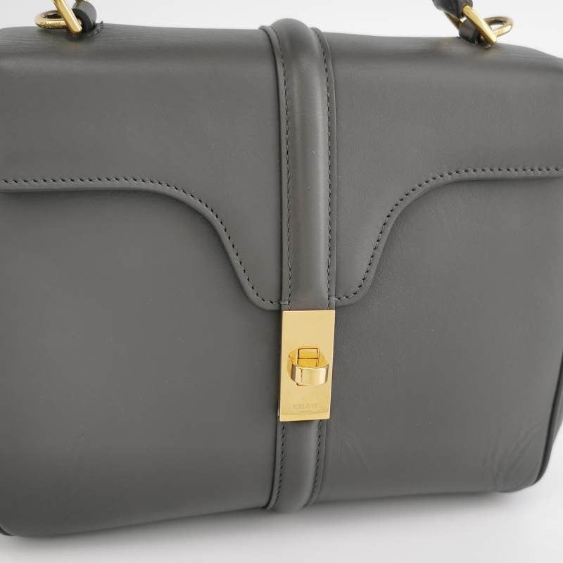 Celine 16 Bag Small Grey Smooth Calfskin Leather