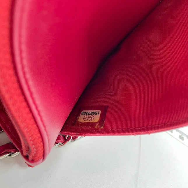 Sold Chanel Wallet on Chain WOC Fuchsia Lambskin Leather