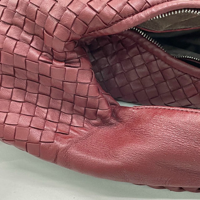 Sold Bottega Veneta Belly Hobo Intrecciato Burgundy Ancora Red Medium 45cm