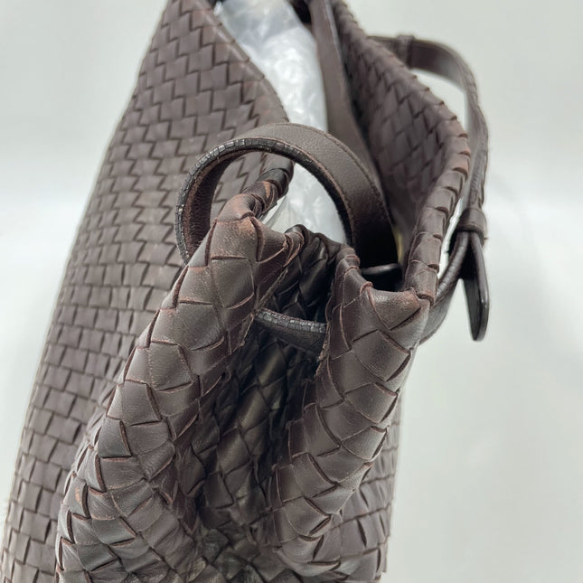 Bottega Veneta Garda Dark Brown Intrecciato Nappa Leather Large 33cm