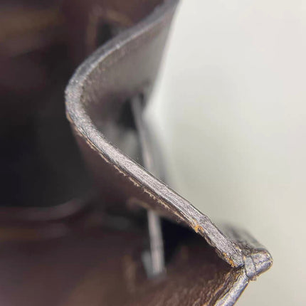 Hermes Kelly 32 Sellier Dark Chocolate Brown Box Leather Gold Hardware 1988