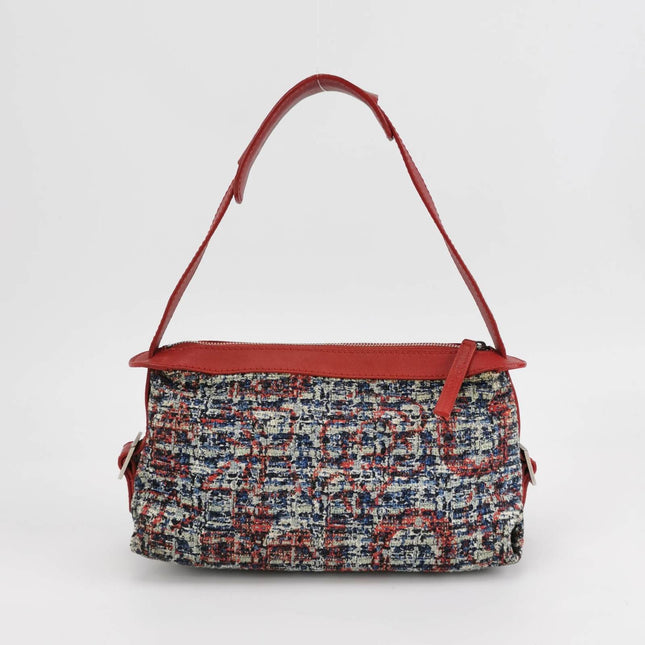 Chanel Tweed with Red Clover Charm Shoulder Bag