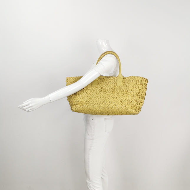 Bottega Veneta Cabat Limited Poussin Paillettes Tote Yellow