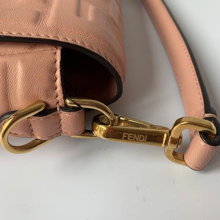 Sold FENDI Baguette Rosa Bourbon Pink Leather 3D FF Motif Crossbody bag