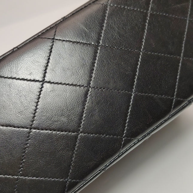 Chanel Double Sided Small Classic Flap Black Lambskin Leather 24k Gold Hardware, 1996-1997