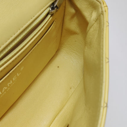 Chanel Classic Flap Rectangular Mini Yellow Patent Leather Silver HW, 2014-2015