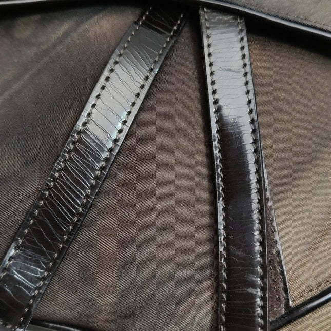 Dior Vintage Double Saddle Printed Nylon Shoulder Bag