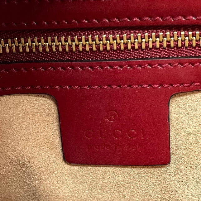 Sold Gucci Jackie 1961 Burgundy Red Leather Bag Small with Adjustable Strap