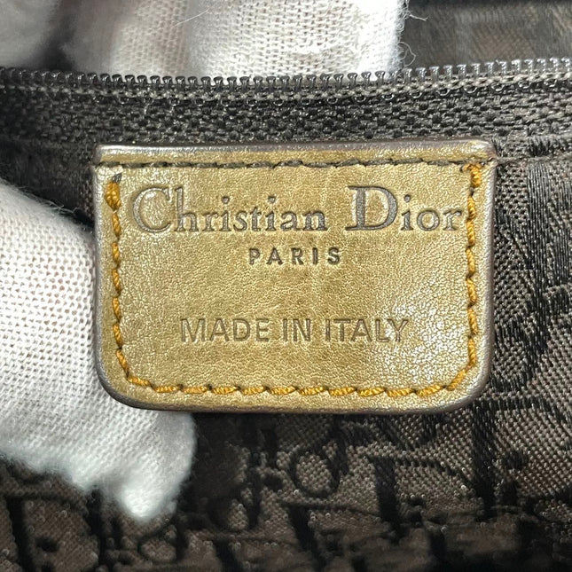 Dior Vintage Gaucho Large Brown Leather Crossbody Bag 36cm