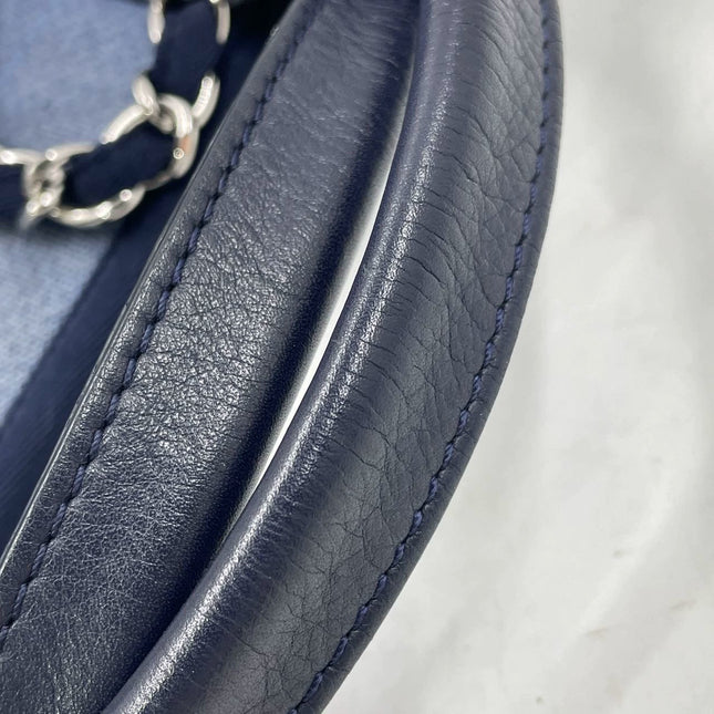 Chanel Deauville Tote Medium Navy Denim Top Handle