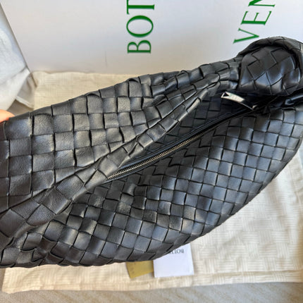 Bottega Veneta Jodie Small Black Lambskin Leather Silver Hardware