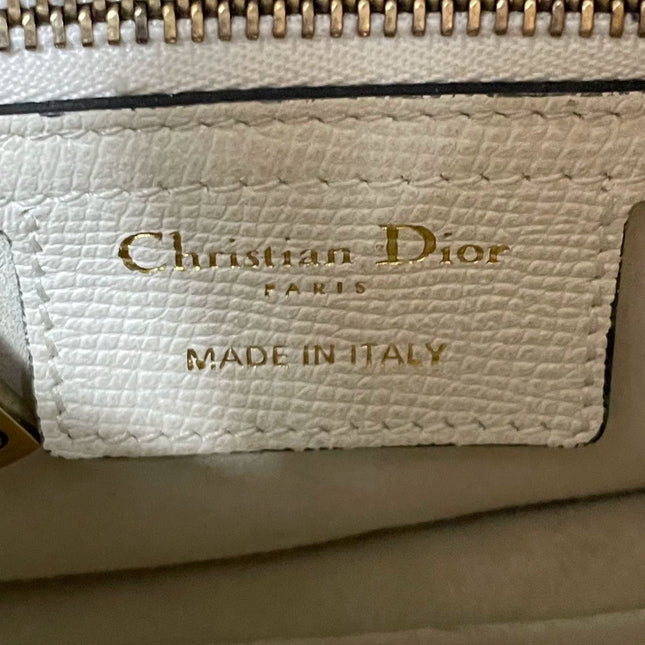 Sold Dior Saddle White Medium Grained Leather Handbag