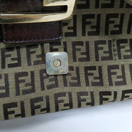 Fendi Mamma Baguette Brown Classic Zucchino Monogram Shoulder Bag