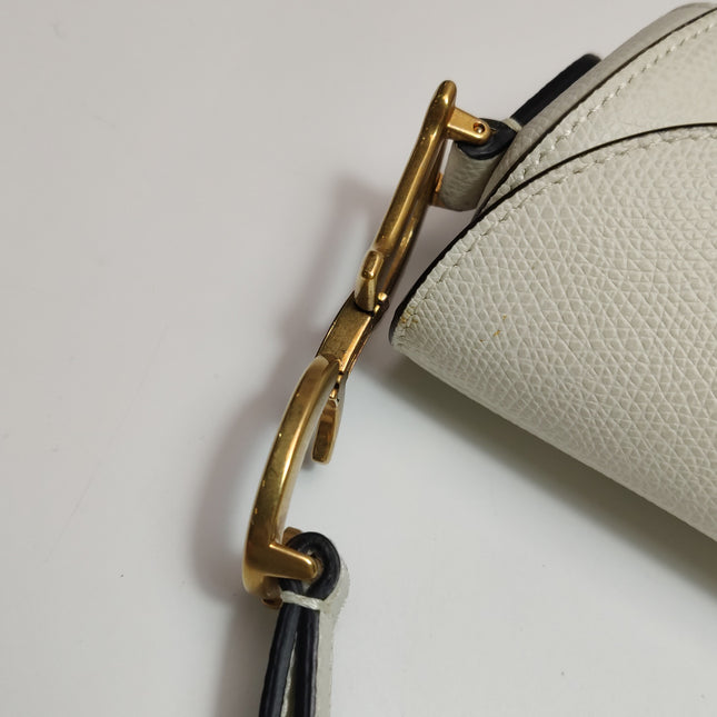 Dior Saddle bag white grain leather mini size