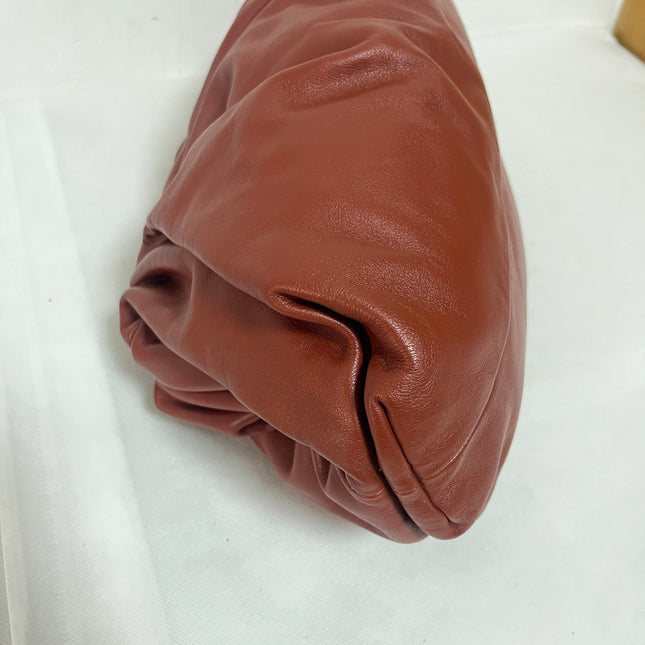 Bottega Veneta Pouch Calfskin Leather Brick Red Large