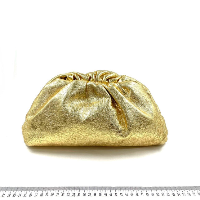 Sold Bottega Veneta Pouch Gold Leather