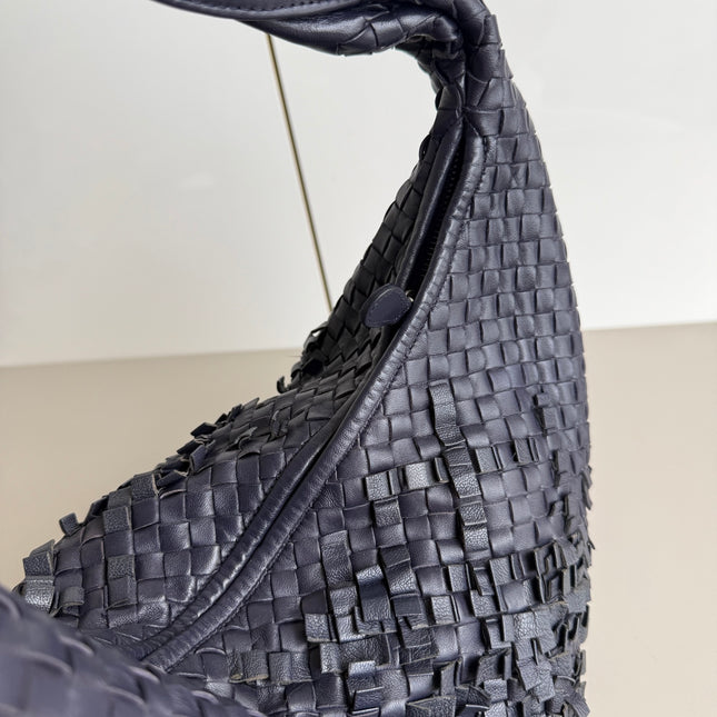 Bottega Veneta Veneta Hobo Midnight Blue Dark Navy Intrecciato Leather Bag 47cm