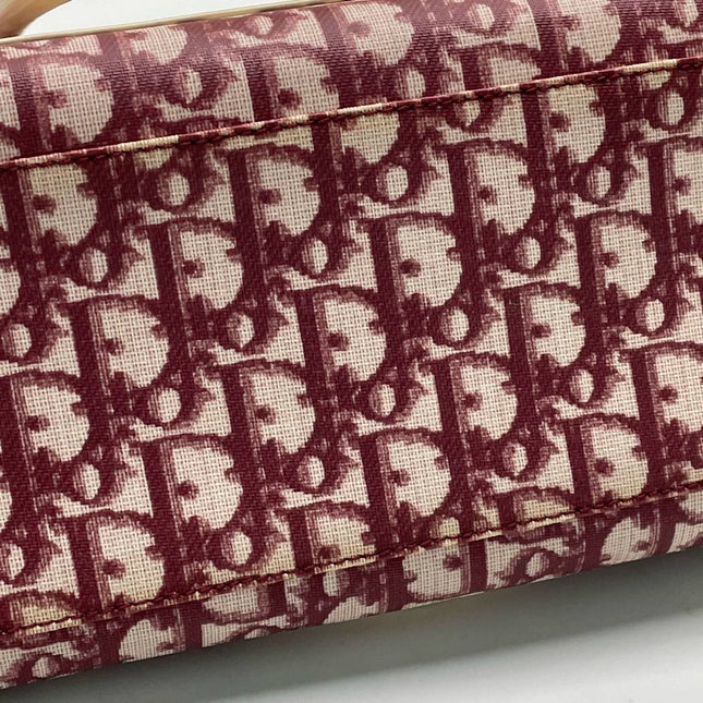 Dior No. 1 Rasta Trotter Bowling Bag Red Oblique Canvas White Patent Leather