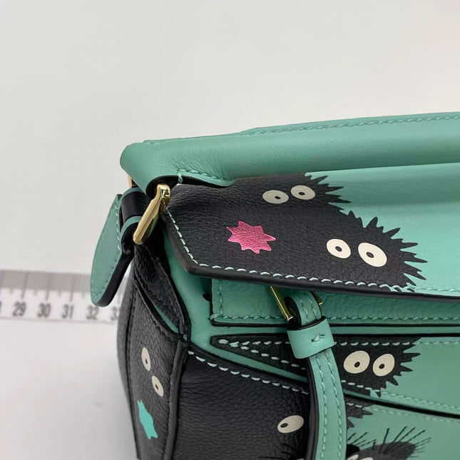 Loewe x Studio Ghibli Collection Susuwatari Mini Puzzle Green Crossbody Bag