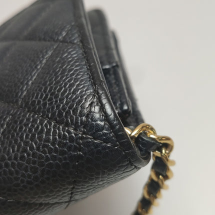 Chanel Wallet on Chain Classic Flap Black Caviar Leather Gold Hardware 2018-19