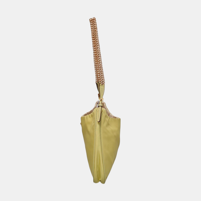 Prada Cleo Nylon Yellow Gold-tone Chain Shoulder Bag