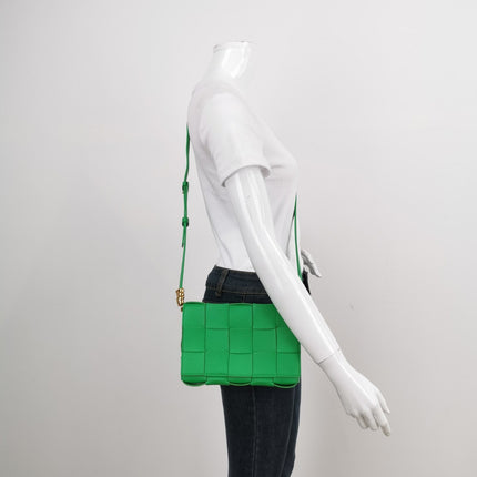 Sold Bottega Veneta Cassette Parakeet Green Leather Crossbody Bag