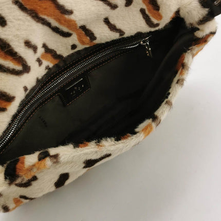 Fendi Baguette Pony hair in leopard print Brown