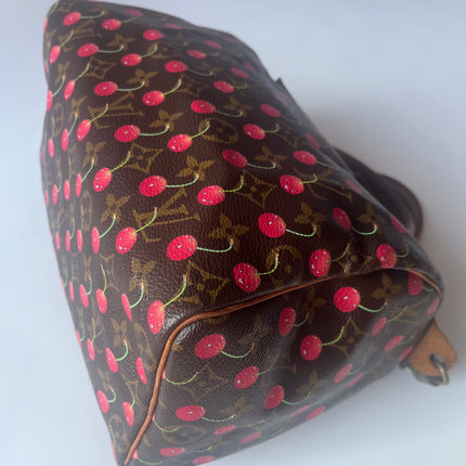 Sac bandoulière Louis Vuitton x Takashi Murakami Speedy 25 Cerises en Monogram