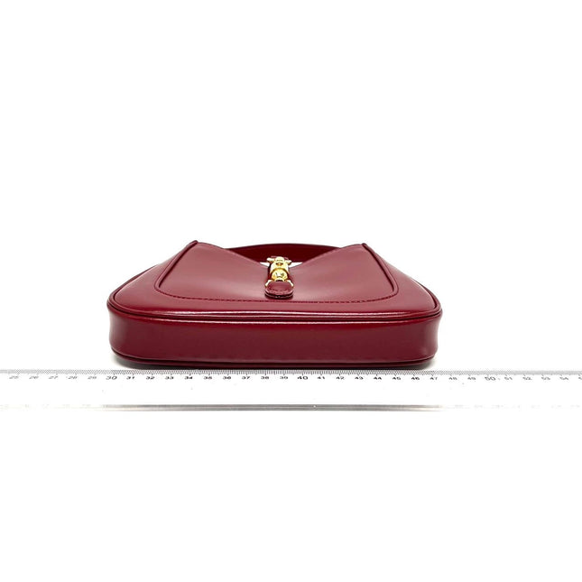 Sold Gucci Jackie 1961 Mini Red Burgundy Leather Bag