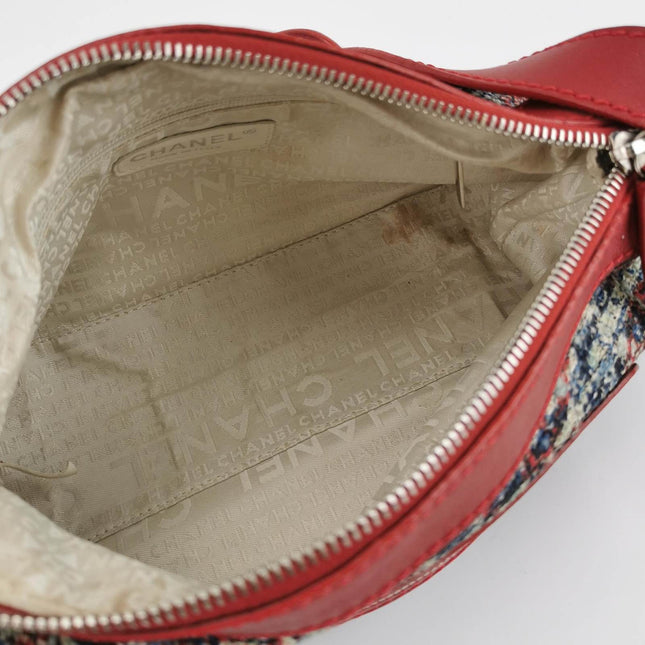 Chanel Tweed with Red Clover Charm Shoulder Bag