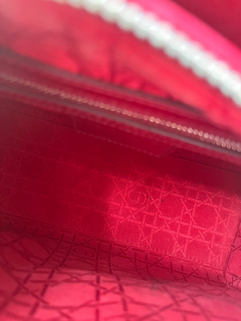 Sold Lady Dior Medium Bag Red Patent Leather SKU 0194