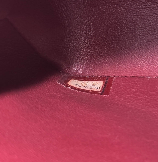 Chanel Vintage Medium Flap Top Handle Bag Burgundy Suede Leather 1997-1999