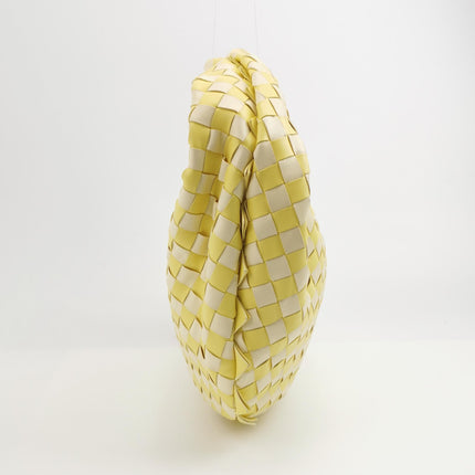 Bottega Veneta Teen Jodie Yellow White Checkered Intrecciato Leather