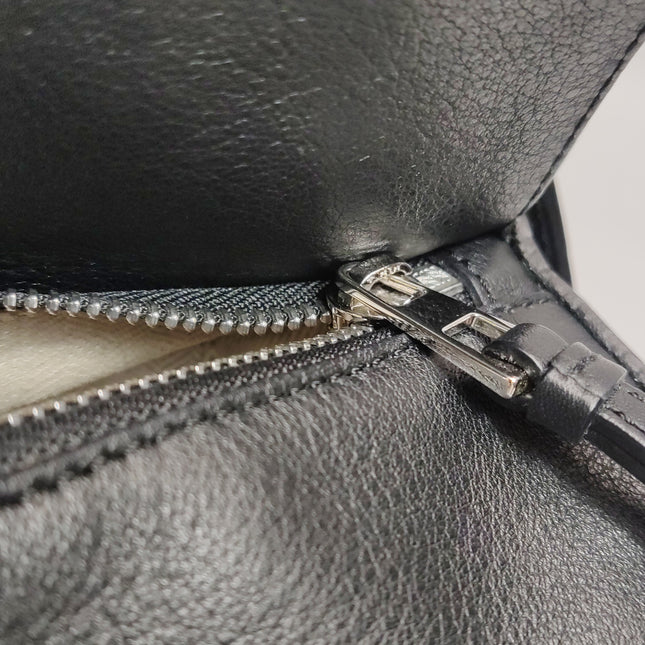 Loewe Puzzle Medium Black Smooth Leather White Logo 2016