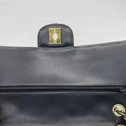 Chanel Classic Flap Medium 2016 Black Pixel Effect Calfskin Leather Gold Hardware