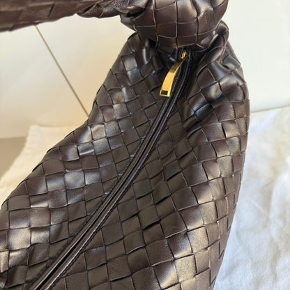 Bottega Veneta Jodie Small Lambskin Leather Dark Chocolate Brown