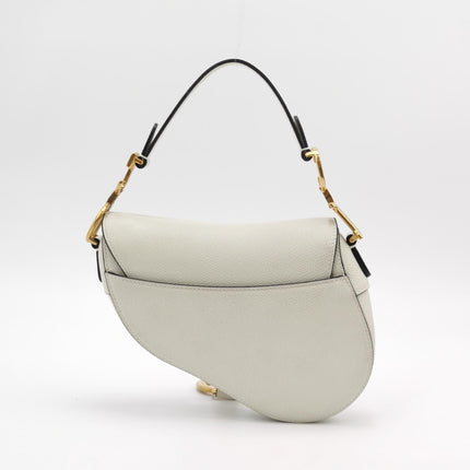 Dior Saddle bag white grain leather mini size
