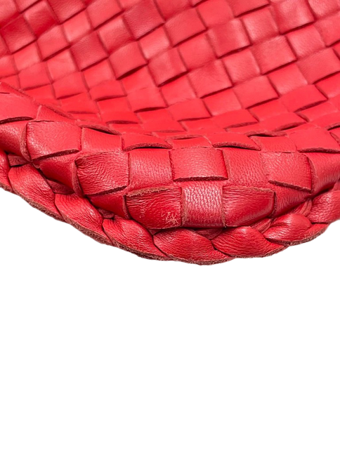 Sold Bottega Veneta Intrecciato Hobo Bag in Red leather Large