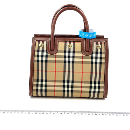 Sold Burberry Title Tote Small Leather Handbag