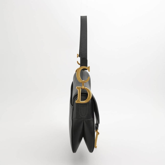 Sold Dior Saddle 2020 Medium Lambskin Leather Bag Black
