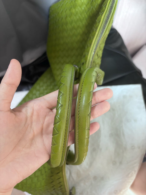 Bottega Veneta Maxi Convertible Tote Bag Hobo Green Leather Two-way Carry 52cm