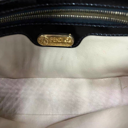 Fendi Baguette Black Patent Leather Gold Hardware Shoulder Bag