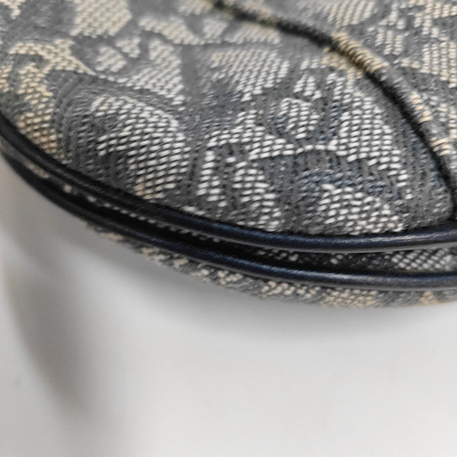 Dior Saddle Vintage Navy Oblique with Multicolor Silk Lining