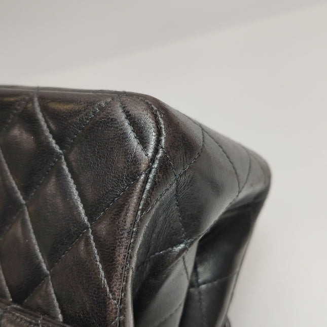 Chanel Double Sided Small Classic Flap Black Lambskin Leather 24k Gold Hardware, 1996-1997