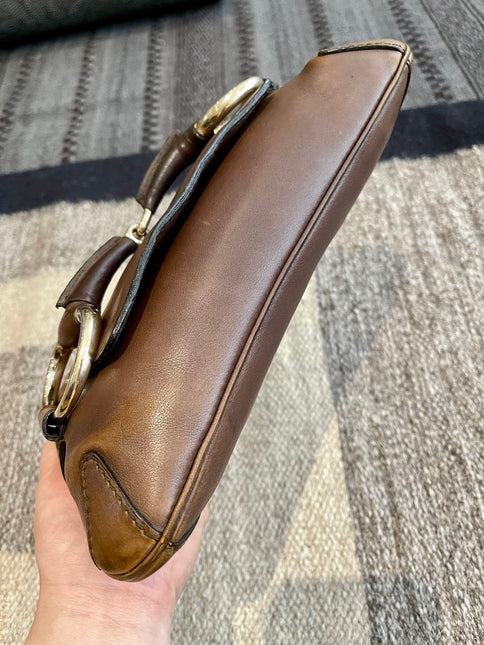 Gucci Horsebit 1955 Small Coffee Brown Leather Shoulder Bag