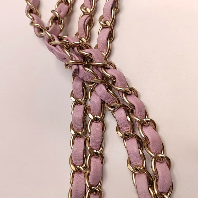 Chanel Diana Flap Small Pink Lambskin Leather Double Chain Gold Hardware 2015-2016