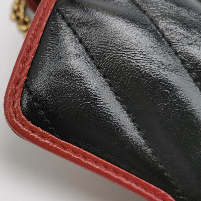 Sold Gucci Marmont Super Mini Flap Leather Bag Black Leather