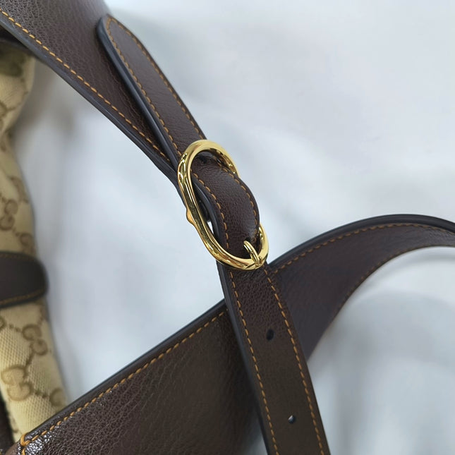 Sac porté épaule large Gucci Jackie 1961 camel avec bandoulière
